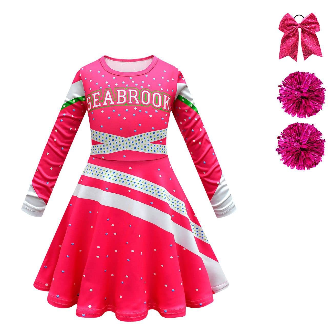 Naeviwth Zombies Costume For Kids Girls, Addison Cheerleader Costumes Dress For Halloween Cosplay