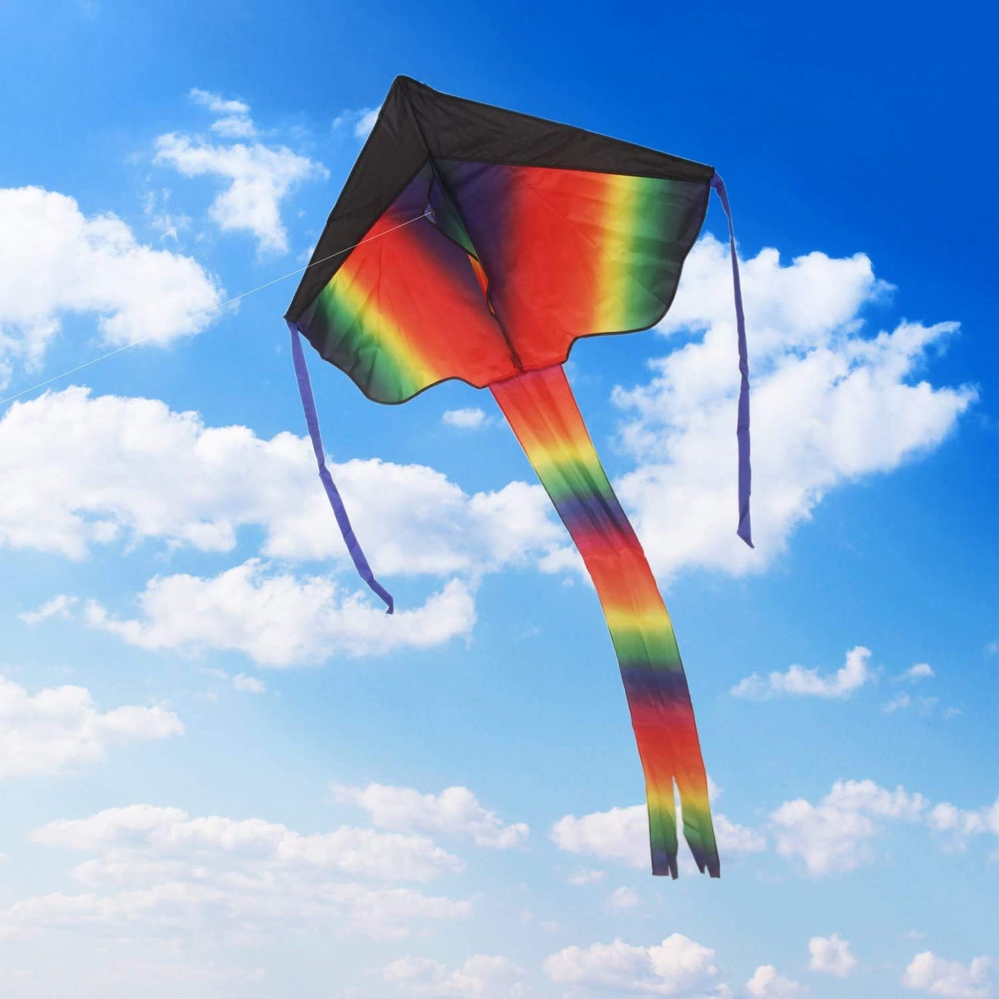 Singare 2 Pack Rainbow Delta Kite, Kites For Kids Adults Easy To Fly, Long Tail Huge Flyer, Great Outdoor Activities Beach Games For Kids, With Line And Handle