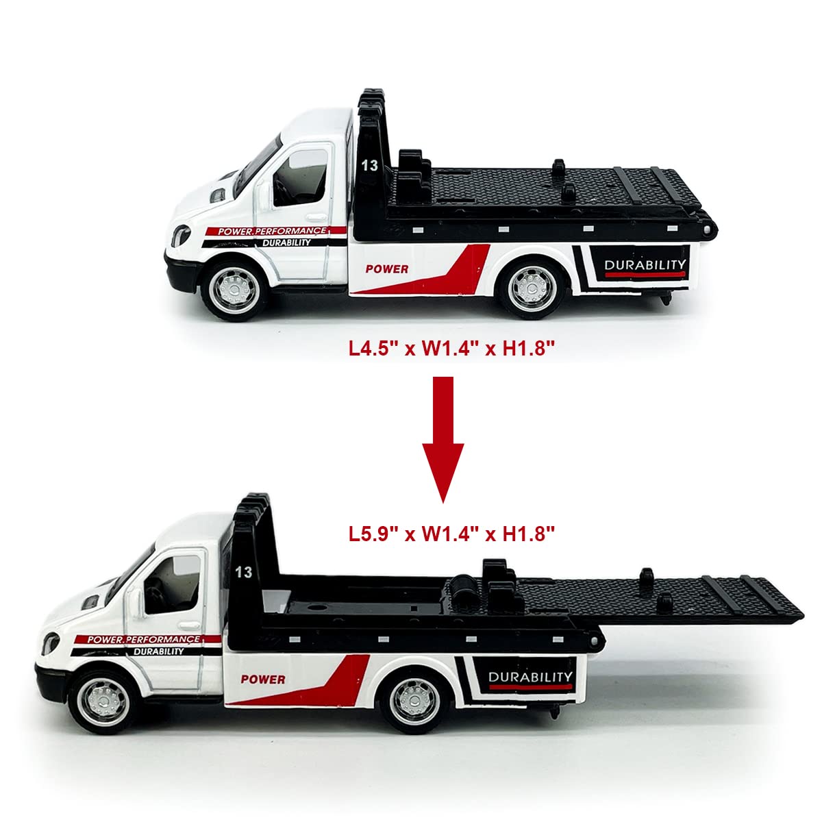 Flatbed Truck Toy Rescue Tow Truck Transport Trailer Car Carrier Metal Diecast Pull Back Vehicles 2 in 1 Vehicle Playset Toy Tru