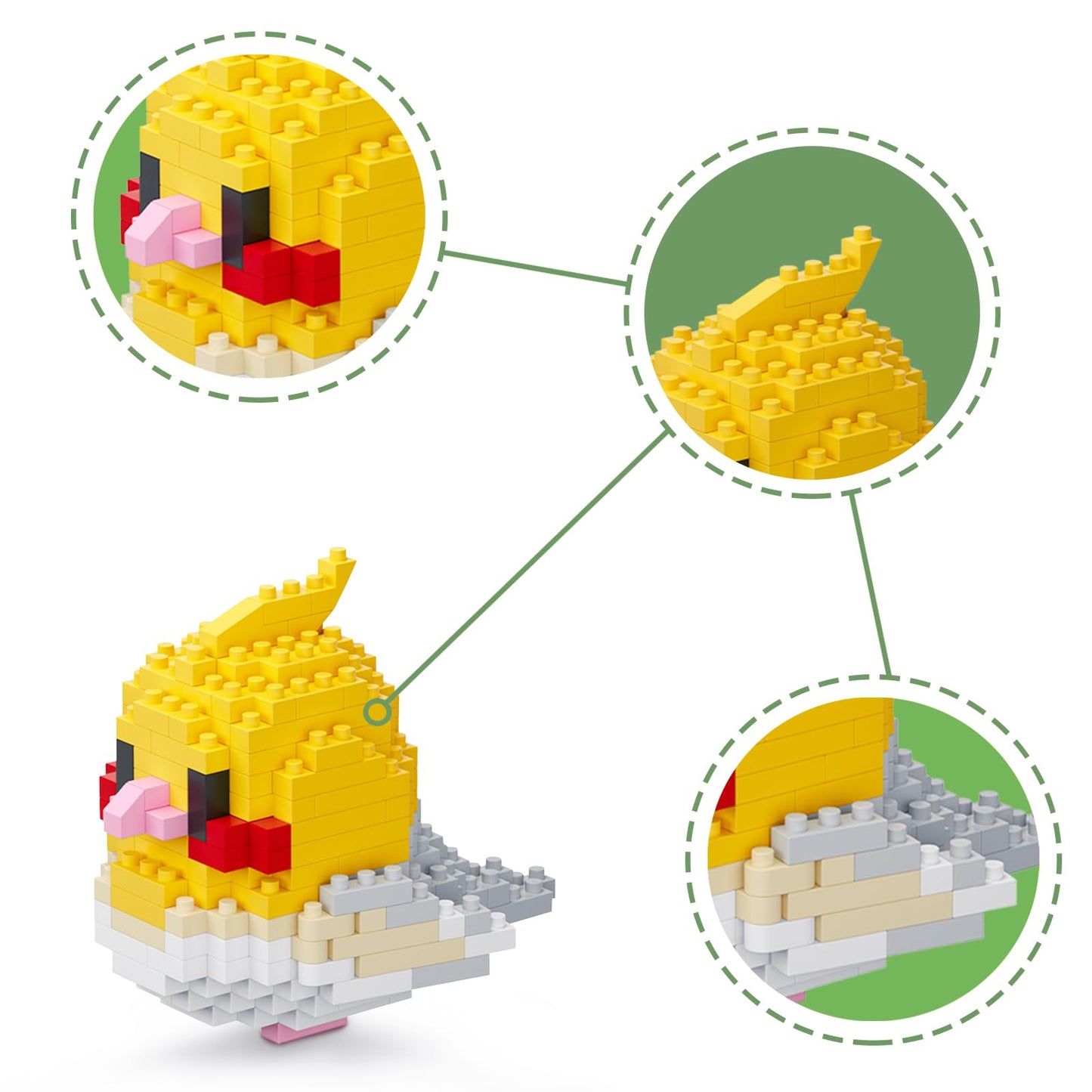 Parrot Micro Building Bricks Kits, Cute Bird Mini Building Blocks Set, Colorful Parrot Toy Educational Creative Model Building,