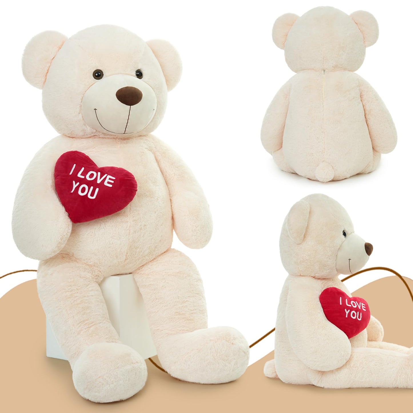 Maogolan Big Teddy Bear 5 Feet Tall For Girlfriend - I Love You Red Heart Giant Teddy Bear Stuffed Animal - Huge Valentines Teddy Bear For Boyfriend,Wife,Lover - Valentine'S, Anniversary, Birthday