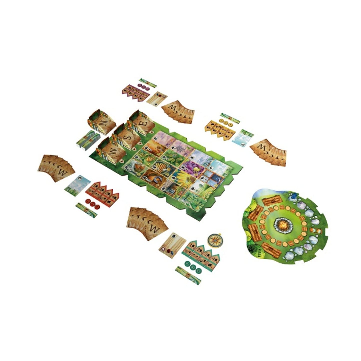Rebel Studio Meadow Board Game - Nature Drafting & Set Collection, 12"x12", Multicolor, 1-4 Players, Ages 10+, 60-90 Min Playtime