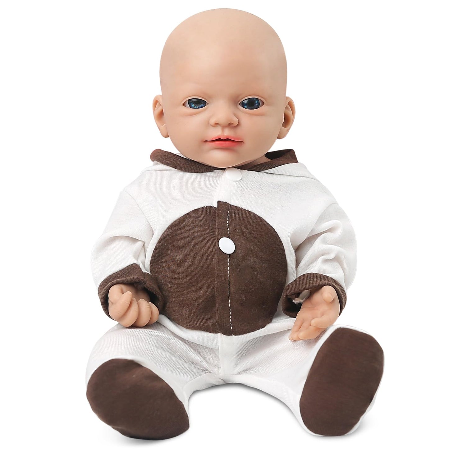 Vollence 16 Inch Lifelike Full Body Silicone Baby Doll Girl Mouth Open Anatomically Correct Newborn Baby Doll With Feeding Kit & Gift Box - Girl