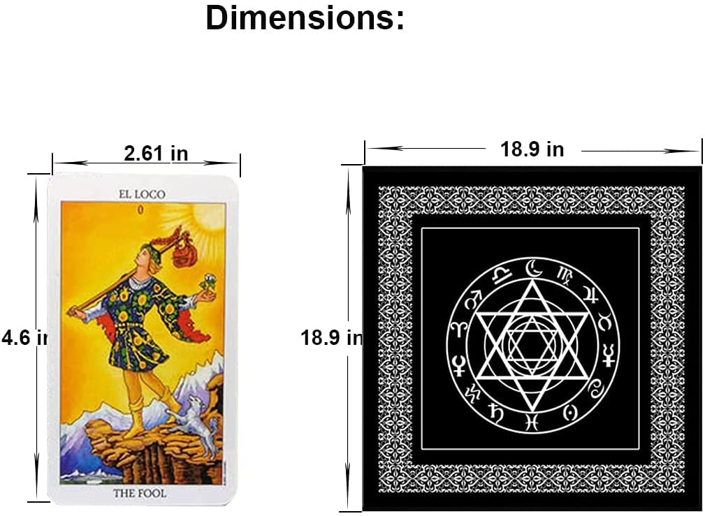 Vovcig Tarot Cards,Baraja De Tarot,English Spanish Bilingual Tarot Cards,Tarot Cards With Guide Book And Tarot Special Tablecloth…