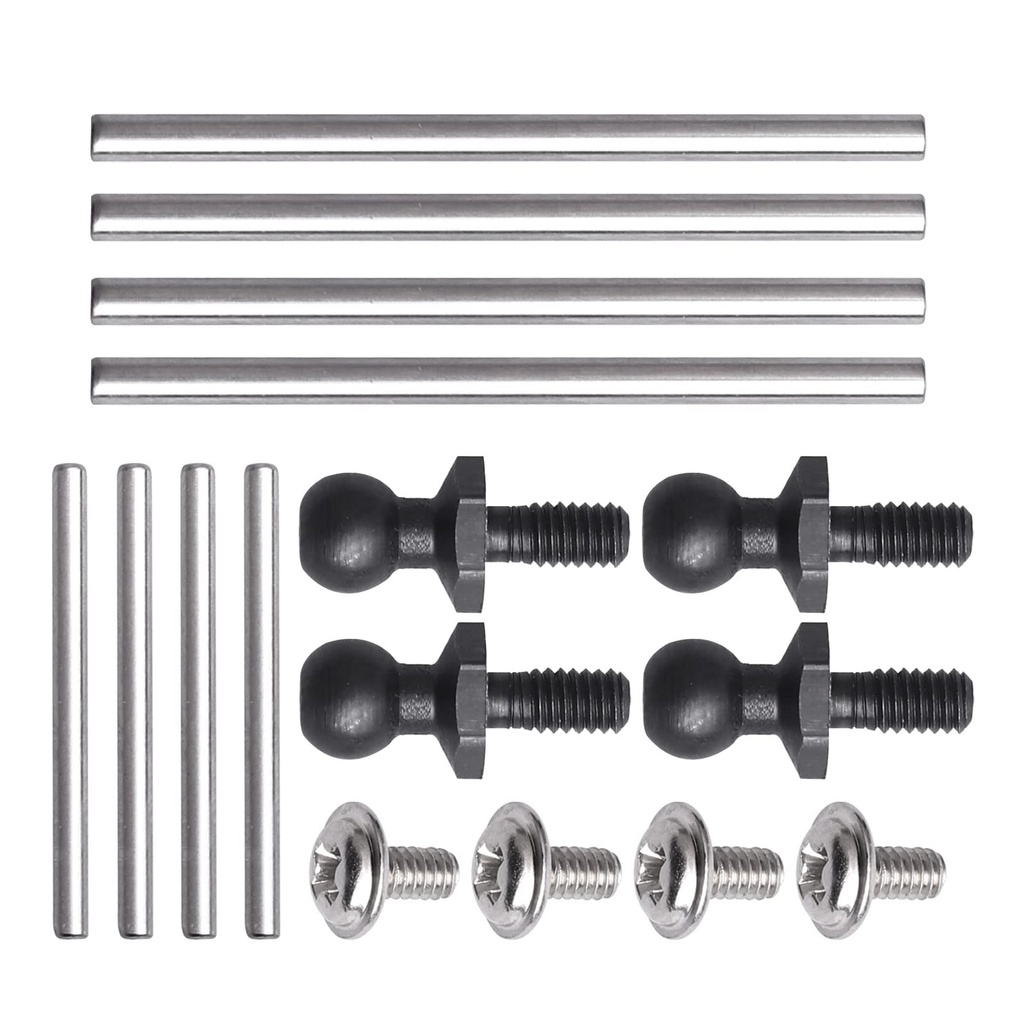 Hobbyfire Aluminum Front & Rear Suspension Arms 4-Pack Upgrades for 1/18 Traxxas LaTrax Teton Desert Prerunner SST, Replace Part