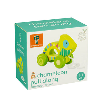 Orange Tree Toys Pull Along Chameleon | Hand Painted Colorful Wooden Toy For Toddlers Age 12M+, Sustainably Made, Perfect For Encouraging First Steps And Developing Key Motor Skills
