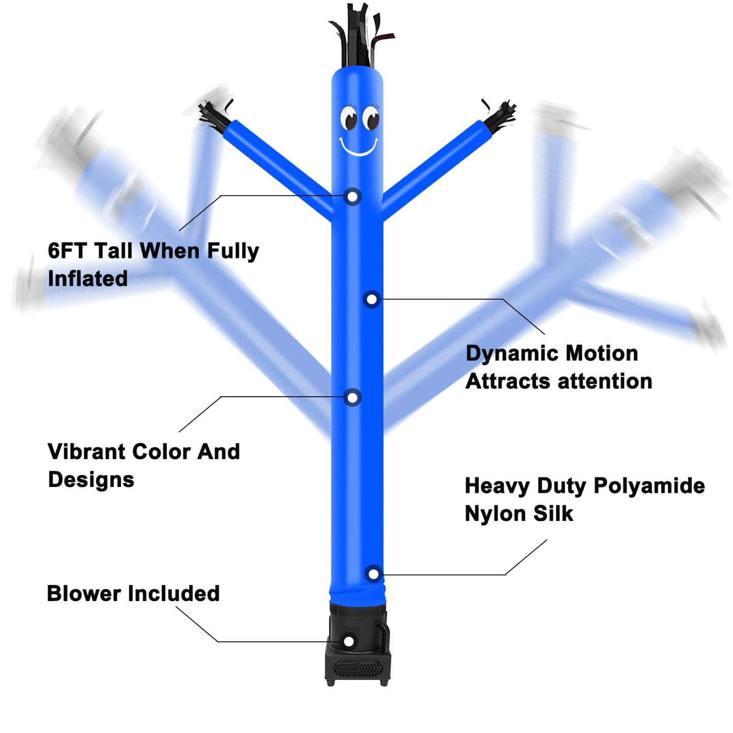 Mounto 6Ft Fly Puppet Dancer With 1/3Hp Blower Complete Set (Blue)