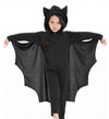 Cooljoy Kids Unisex Vampire Bat Costume, Jumpsuit Halloween Cosplay Costume, Party Animal Costume Outfits, Long Section,With Gloves (M) Black