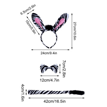 Marrywindix Black Zebra Costume Tutu Set - One Size Animal Fancy Dress for Halloween Party Dress Up Accessories