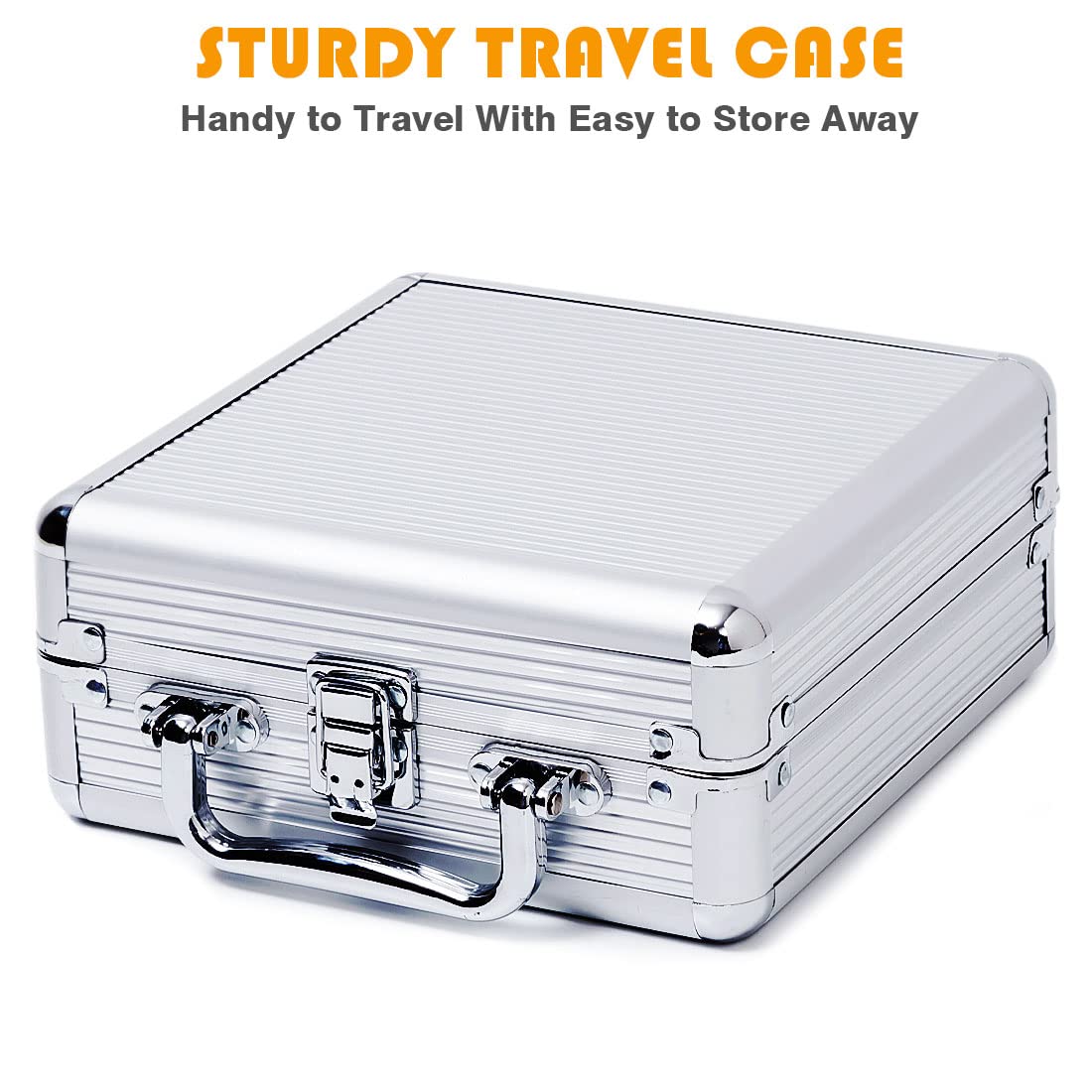 Yinlo Mexican Train Dominoes Set with Sound Effects, 91 Double 12 Colored Tiles, Travel-Friendly Aluminum Case, Orange