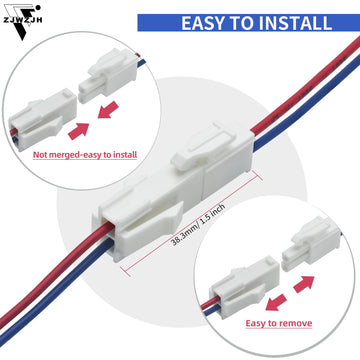 Zjwzjh 8Amp 2 Pin Servo Extension Cable Wire Fl4.14Mm Pitch Female To Male, Servo Motor Extension 2 Pin Connector Wire For Car T