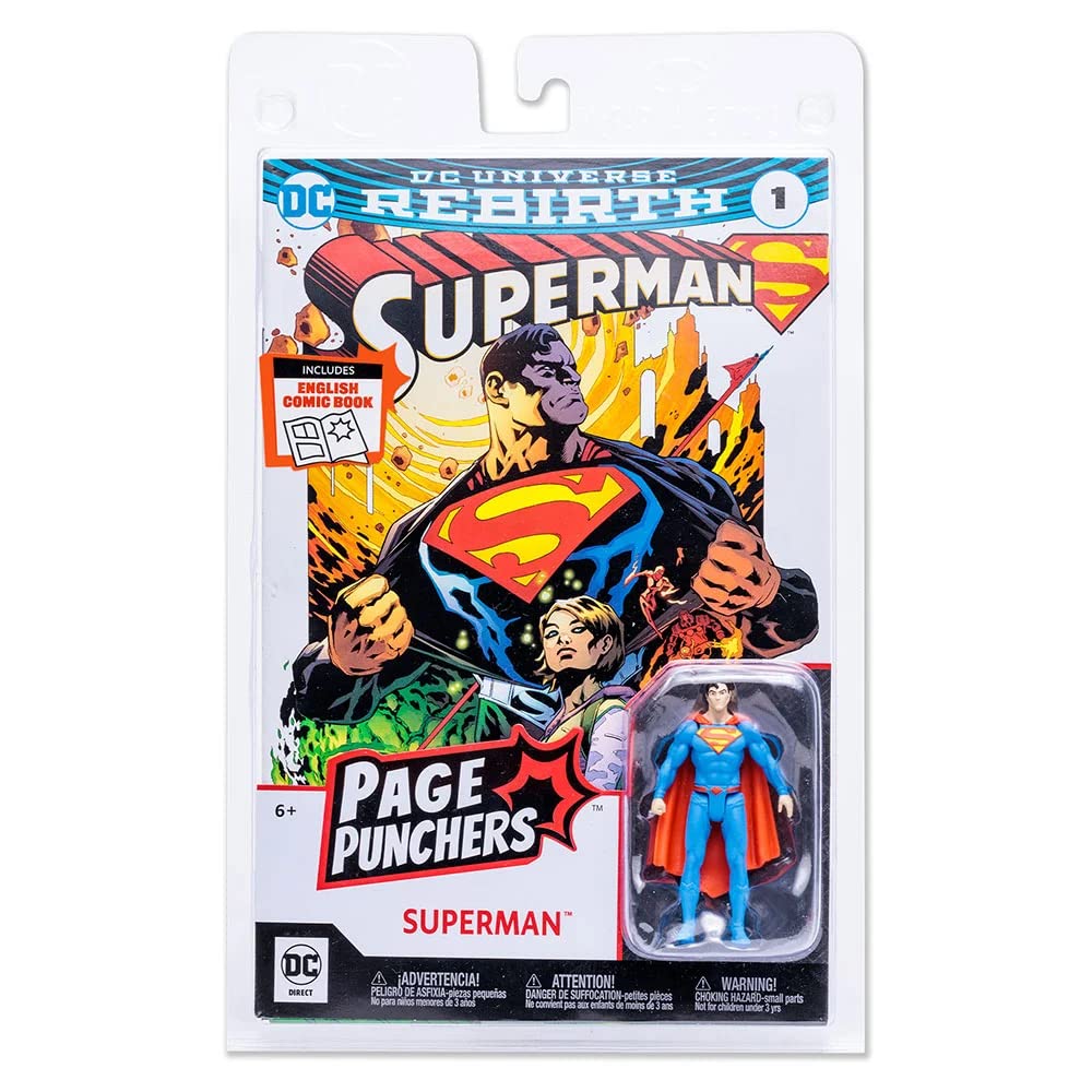 Mcfarlane Toys - Dc Direct - 3In Figure With Comic Wv1 - Superman (Rebirth)