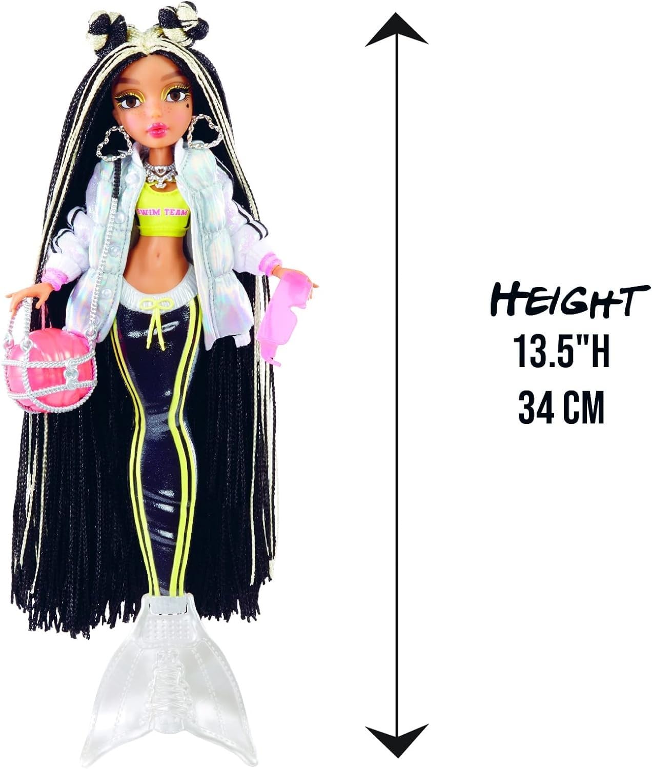 Mermaze Mermaidz Jordie Color Change Fashion Doll, Stylish Hair & Tail, Poseable, Ages 4-12, 580836 , 13.5 Inch