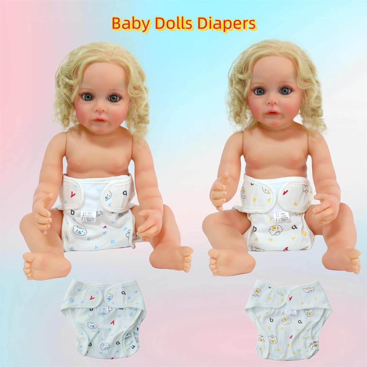 Ohijgn Reborn Baby Dolls Diapers For 17-22 Inch Newborn Doll- 4-Piece Pack