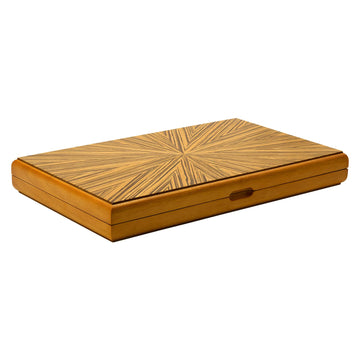 Woodronic 15" Wooden Backgammon Set - Folding Classic Game in Light Brown, Ideal for Kids & Adults, Best Strategy & Tactics Game