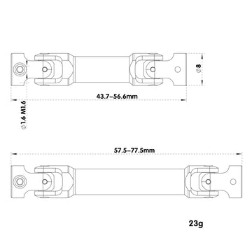 Meus Racing Stainless Steel Trx4M Driveshaft, Drive Shaft For Traxxas 1/18 Trx4M Defender Bronco Rc Crawler Upgrade Parts, Black