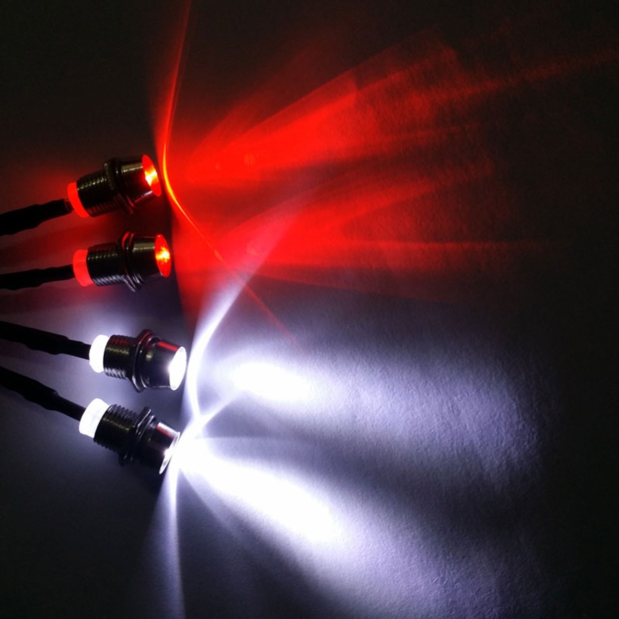 ShareGoo 4Leds LED Light Headlights Taillight Kit Accessories Compatible with Traxxas HSP Tamiya Redcat RC4WD Axial SCX10 RC Car