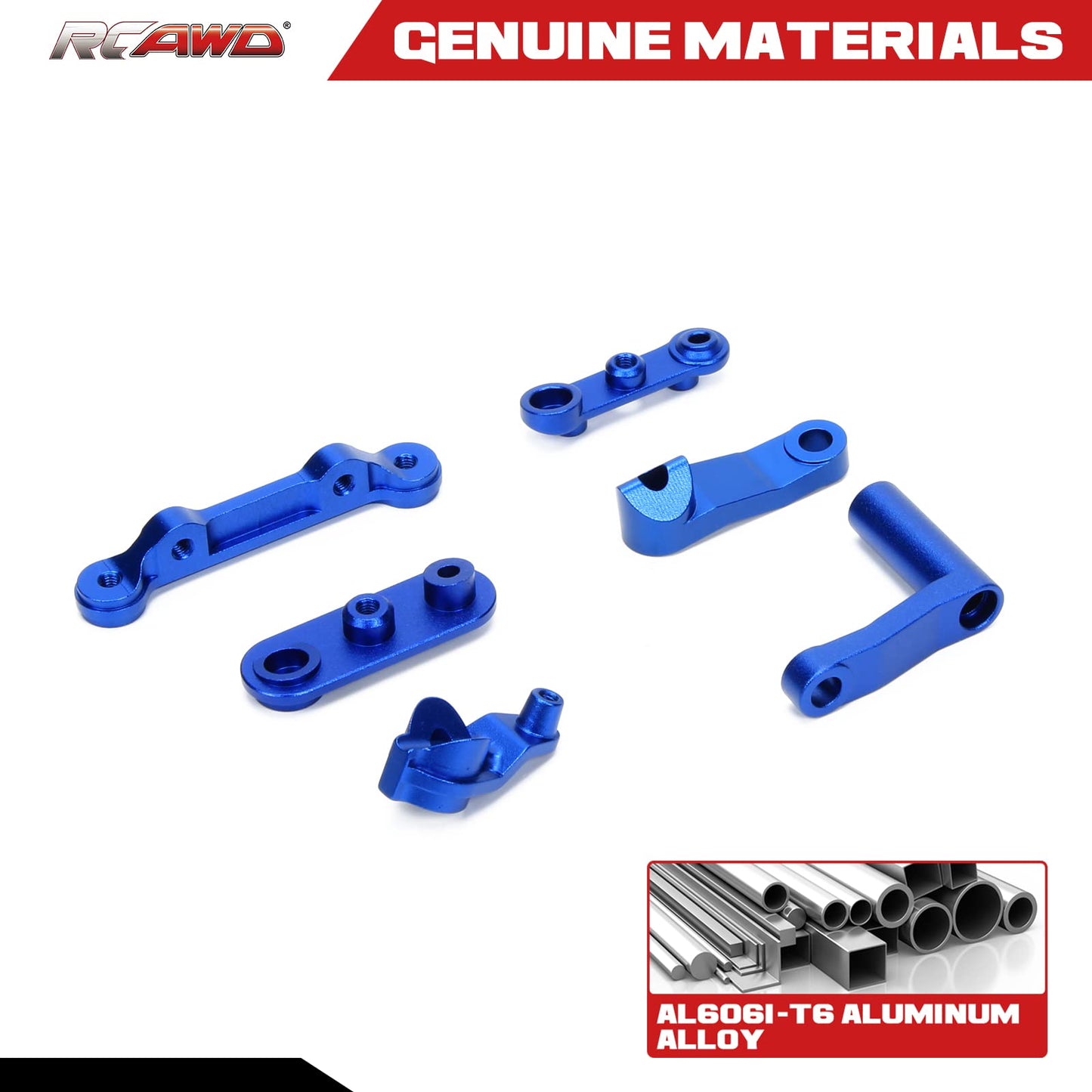 Rcawd Aluminum Steering Servo Set For 1/10 Losi Baja Rey, Losi Rock Rey Upgrades, Servo Mount Parts For # Los231008 Blue