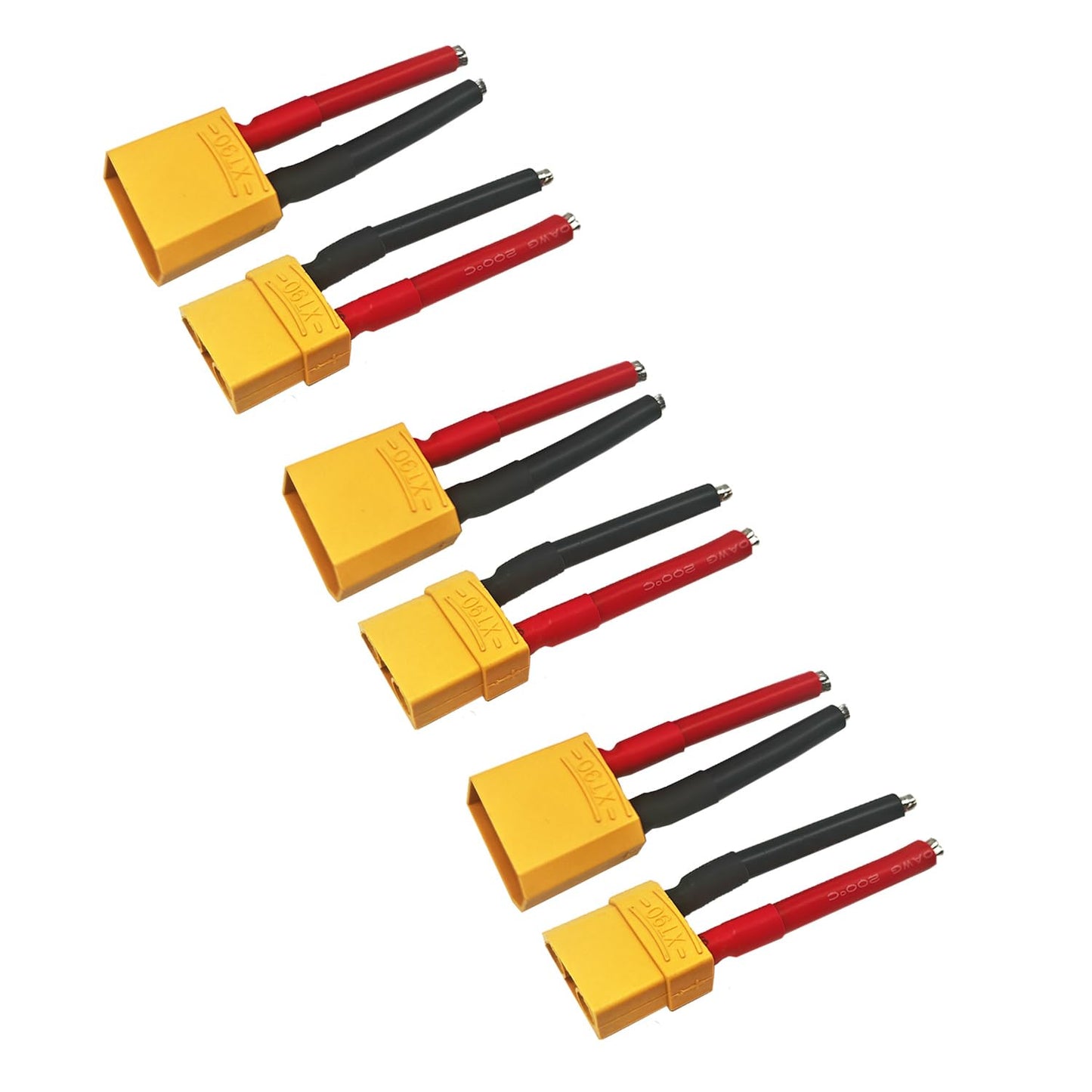 ZHOFONET 3 Pairs XT90 Pigtail,XT90 Wire XT90 Plug Male and Female Connector with 5cm 10AWG Silicone Wire for RC Lipo Battery FPV
