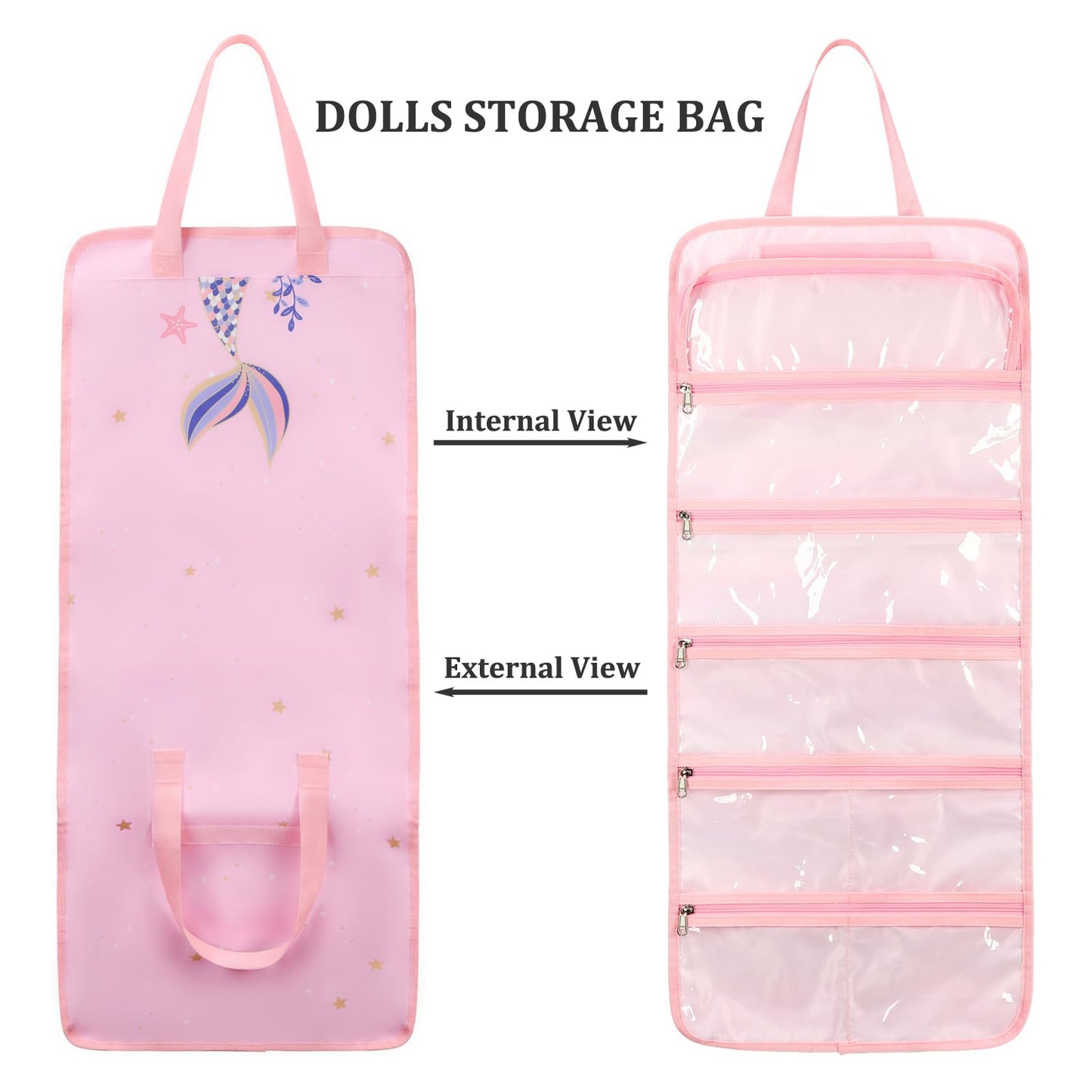 Jianya Dolls Storage Bag Toys Display Carrying Storage Organizer Clear View Compatible With All Surprise Dolls Small Toy, Rose P