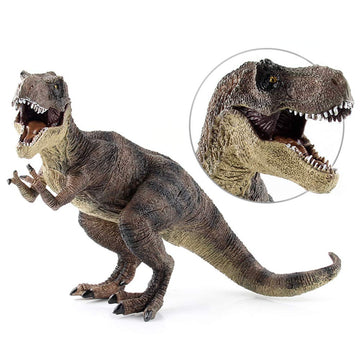 RCOMG T-Rex Dinosaur Toy, Realistic Plastic Figure, 6.7 Inch, Trex Brown, Educational Prehistoric Animal for Kids and Toddlers