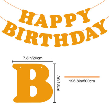 Orange Happy Birthday Banner Sign Happy Birthday Bunting Banner Flag Garland For Kids Boys Baby Birthday Party Decorations Supplies