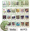 Richardy 66Pcs/Set Verbs Kids Gifts English Flash Cards Pocket Card Educational Learning Baby Toys For Children Pre-Kindergarten