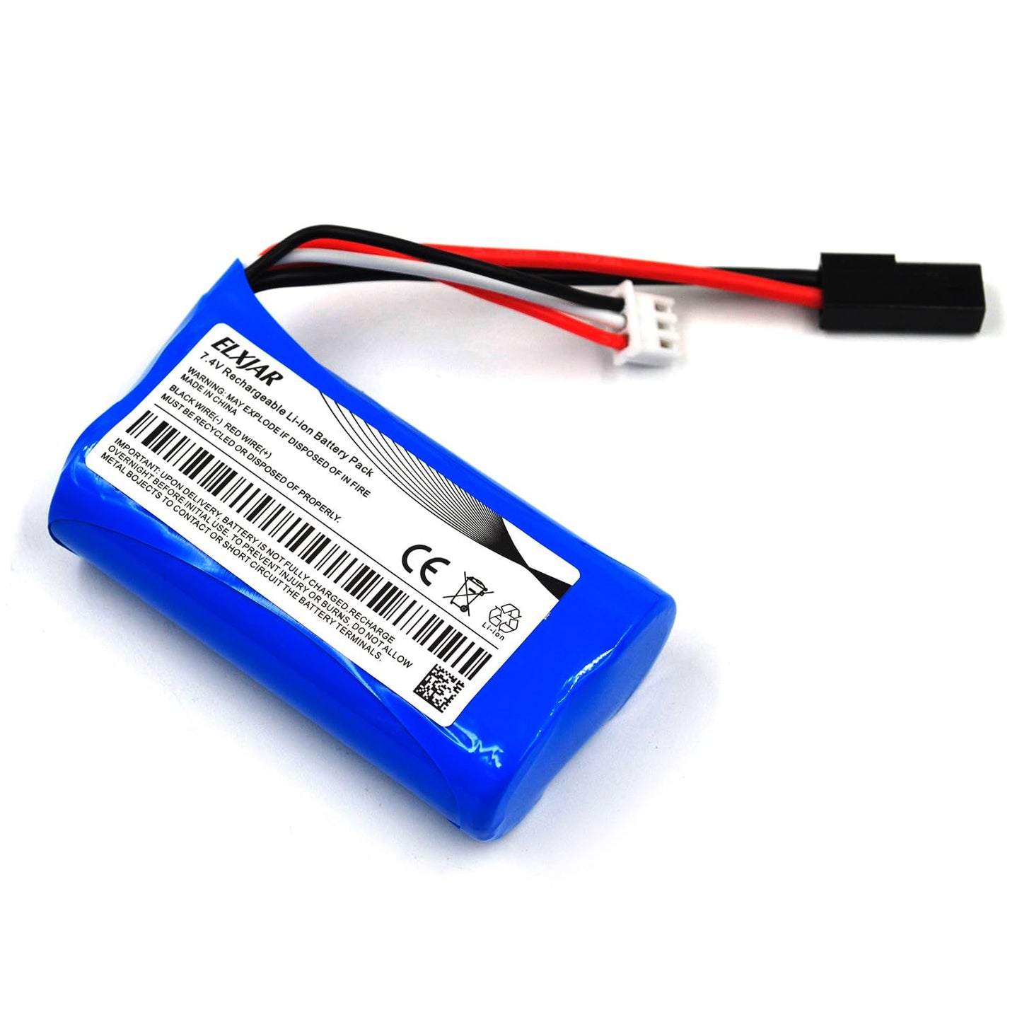 Coonyard (4-Pack) 7.4V 1500mAh Li-ion Rechargeable Battery with 5500 Plug Replacement for XLH 9135 9136 9137 9138 9145 9130 RC T