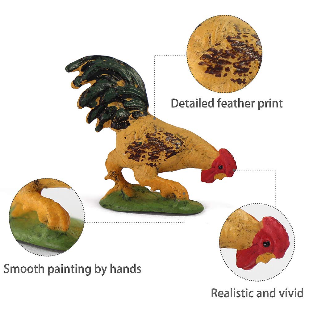 30Pcs O Gauge Farm Animal 1:43 Scale Painted Chicken Duck Goose Pvc Model Train Layout An4304-30-Amus