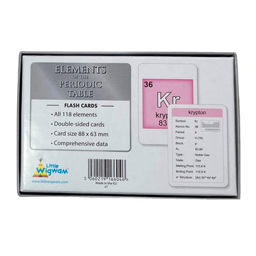 Little Wigwam Elements Of The Periodic Table Flash Cards - Full Set Of 118 Elements + Comprehensive Data
