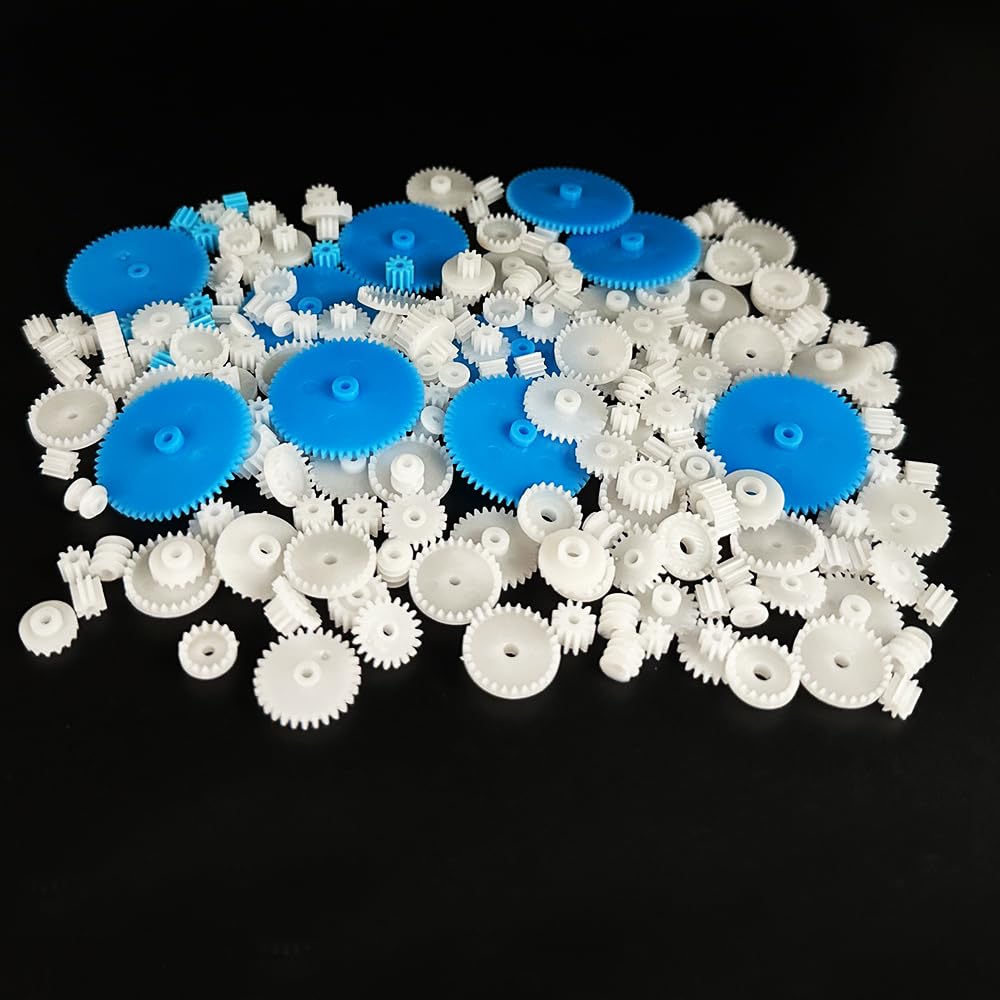 200Pcs Module 0.5 Plastic Gear Single Gear Spindle Gear Small Motor Gears For Dc Motor Rc Car Robot Diy Model Toy Parts (White,B