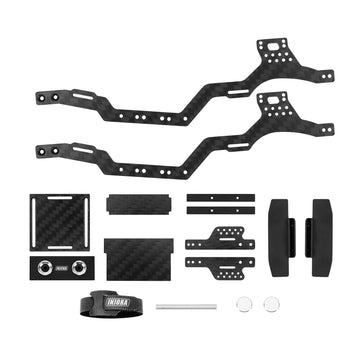 INJORA Universal LCG Carbon Fiber Chassis Frame Kit for 1/24 Axial SCX24 Upgrade, 35g