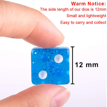 AUSTOR 100 Pieces Dice 12mm Game Dice Set 6 Sided Dice Translucent Colors Square Corner Dices Set for Tenzi, Farkle, Yahtzee, Bu