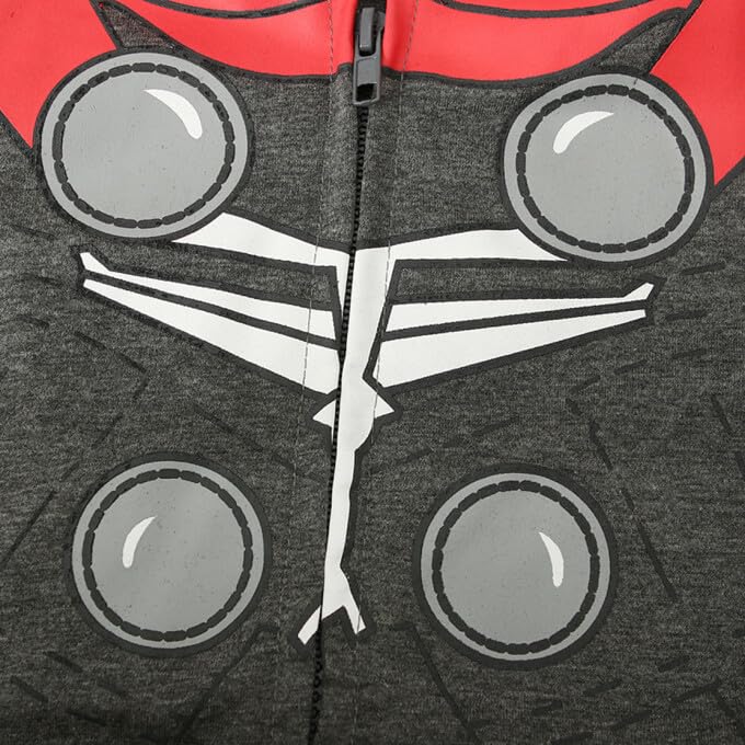 LEMONBABY Little Kids Unisex Boys Girls Superhero Cool Jacket Sweatshirt Hoodie Coat Costume (Thor, 5Y)