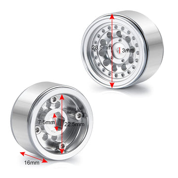 RCLIONS 4pcs/1set Aluminum 1'' Micro Beadlock Wheels Rims for All 1:24 Scale Axial SCX24 Deadbolt RC Crawler Car Upgrades Access