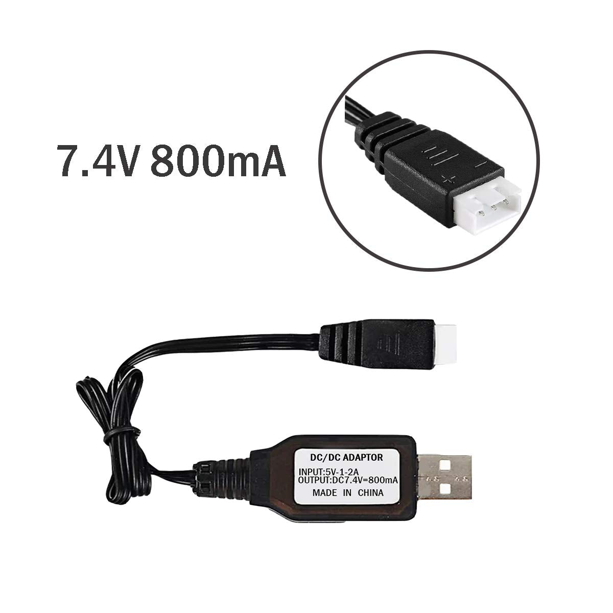 7.4V 1500mAh Li-ion Battery JST Plug for HUANQI HQ957 948 848 MJX F45 T23 RC Car Double Horse 9118 RC Helicopter 2 Pack with USB