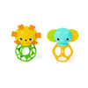 Bright Starts Soother Pals Easy-Grasp Teether Toys, 2-Pack Lion And Elephant Characters, Bpa Free, Unisex, Ages Newborn +