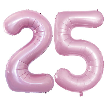 Goer Number 25 Balloons For 25Th Birthday Party Decorations,42 Inch Jumbo Foil Helium 52 Balloons For 52Nd Birthday Party Decoration (Light Pink)
