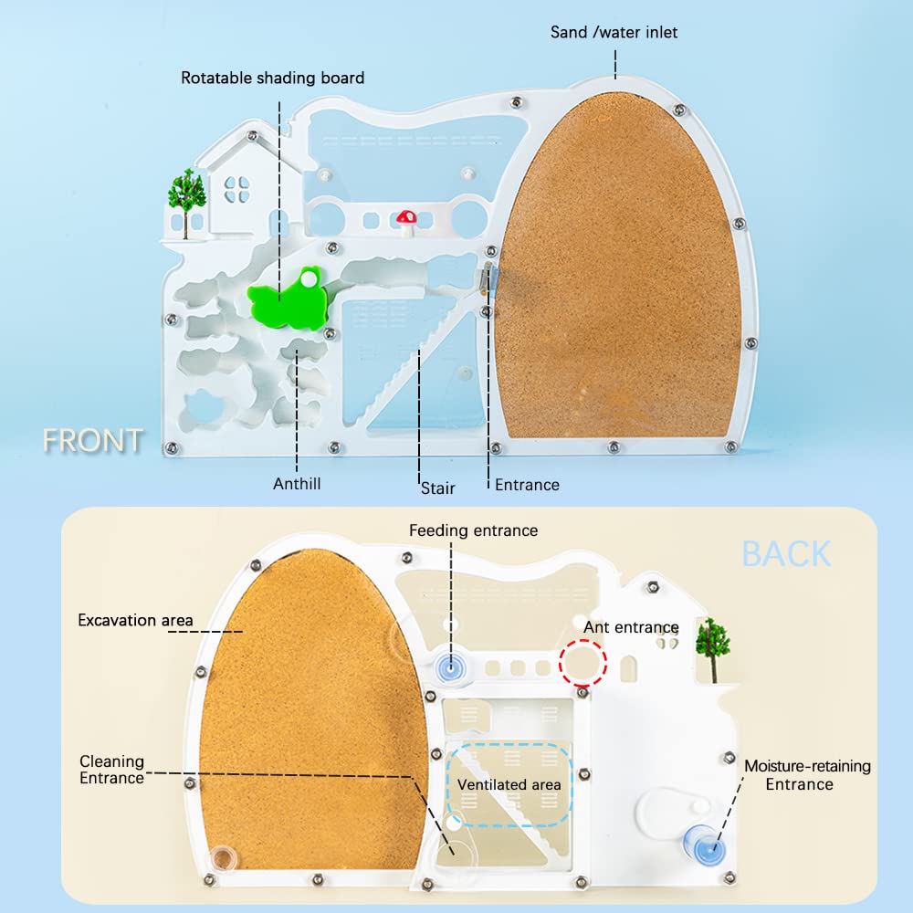Elnmlht Ant Farm Castle, Sand Ant Colony Observation Kit, Ant Viewing Habitat Science Kit, Educational & Learning Science Kit Fo