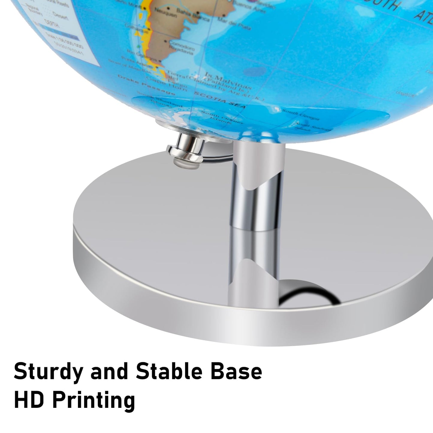 Eolivees 9'' Globe For Children World Globe With Stand Rewritable Easy-Read High Clear Map Earth Globes For Adults, Educational