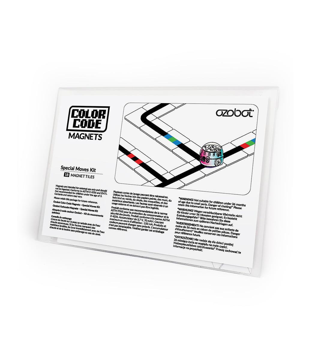 Ozobot Color Code Magnets Special Moves Kit:Interactive Coding Learning Tool For Kids Ages 3+,Enhances Logic & Problem-Solving S