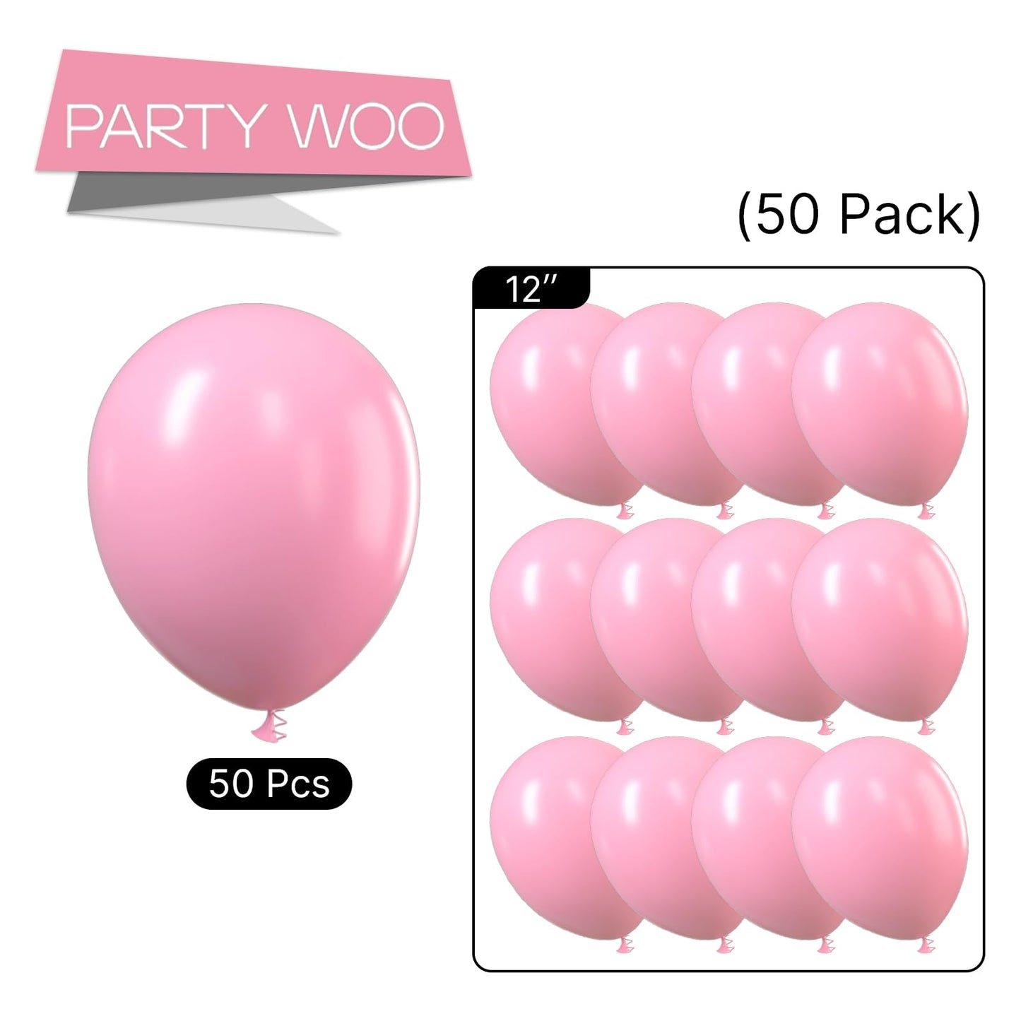 Partywoo Cherry Blossom Pink Balloons, 50 Pcs 12 Inch Cherry Pink Balloons, Pink Balloons For Balloon Garland Or Balloon Arch As Party Decorations, Birthday Decorations, Wedding Decorations, Pink-Q09