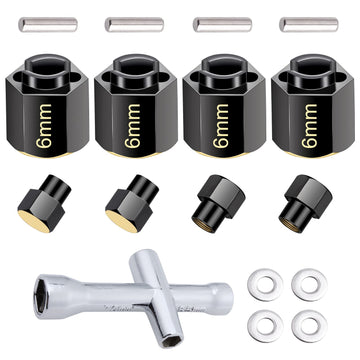 HobbyPark Brass Hex Extension 6mm for TRX4M RC Crawler - Wheel Hex Hubs Extenders & Offset Spacers Replacement of 9750