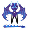 Crtepst Dragon Costume For Kids Boys Girls, Dragon Wing Tail Mask Set,Halloween Dinosaur Cosplay Set For Child (Blue Purple)