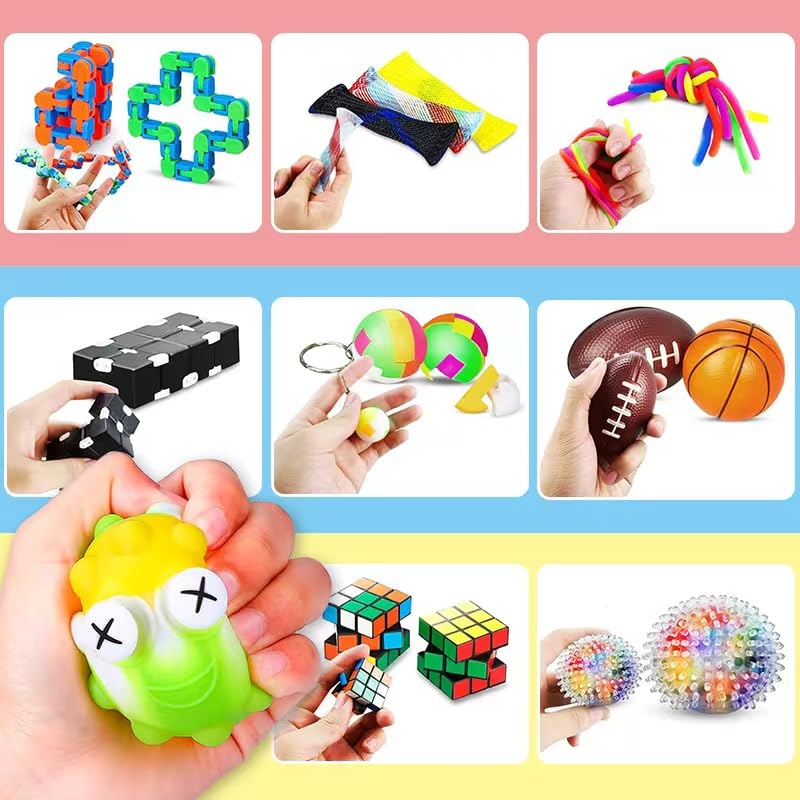 25 Pieces Large Fidget Mystery Box for Kids Girls & Boys - Fun Sensory Fidget Toys Bulk Variety Pack for Toddlers - Fidget Prize