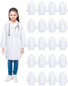 Newcotte 20 Pcs Unisex Kids Lab Coat Soft Children Science Doctor White Toddler Costume For Boys Girls Cosplay School (Large)