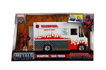 Marvel Deadpool & Taco Truck Die-Cast Car, 1:24 Scale Vehicle, 2.75Collectible Figurine