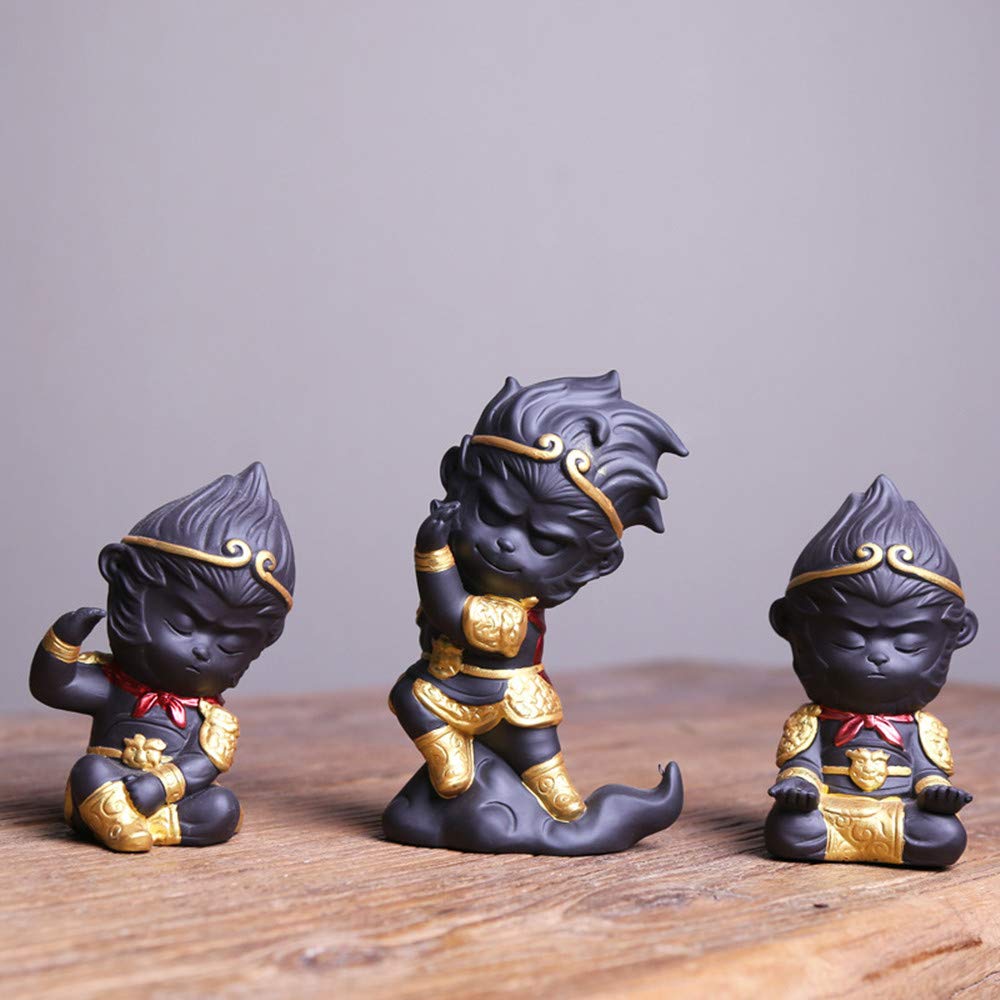 Kingzhuo Collectible Dolls Figurines Monkey King Figurine Sun Wukong Figures Statue Aquarium Safe