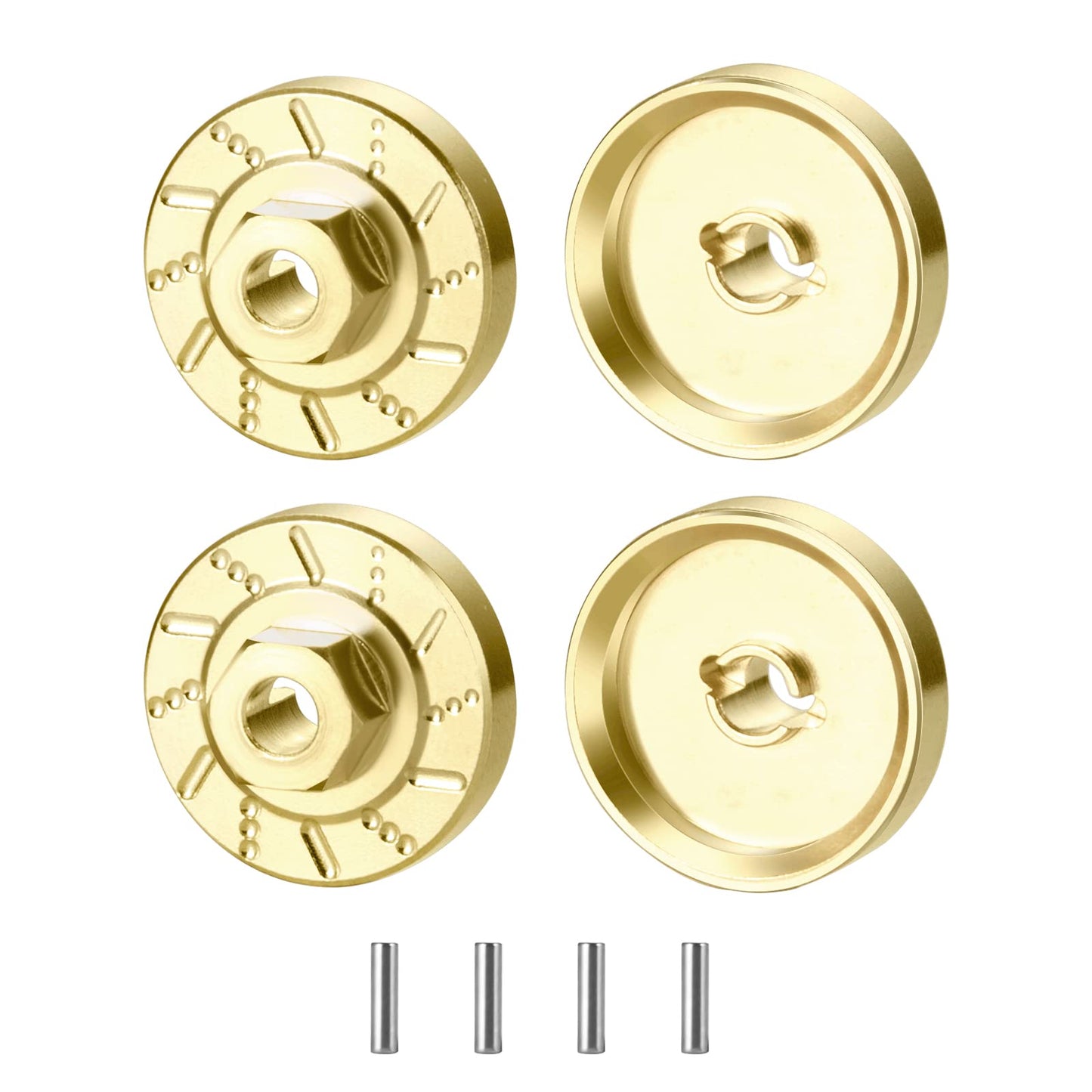 RCLIONS Brass Wheel Hex Adaptor Heavy Duty for TRX4-M 1/18th RC Crawler Car Upgrades
