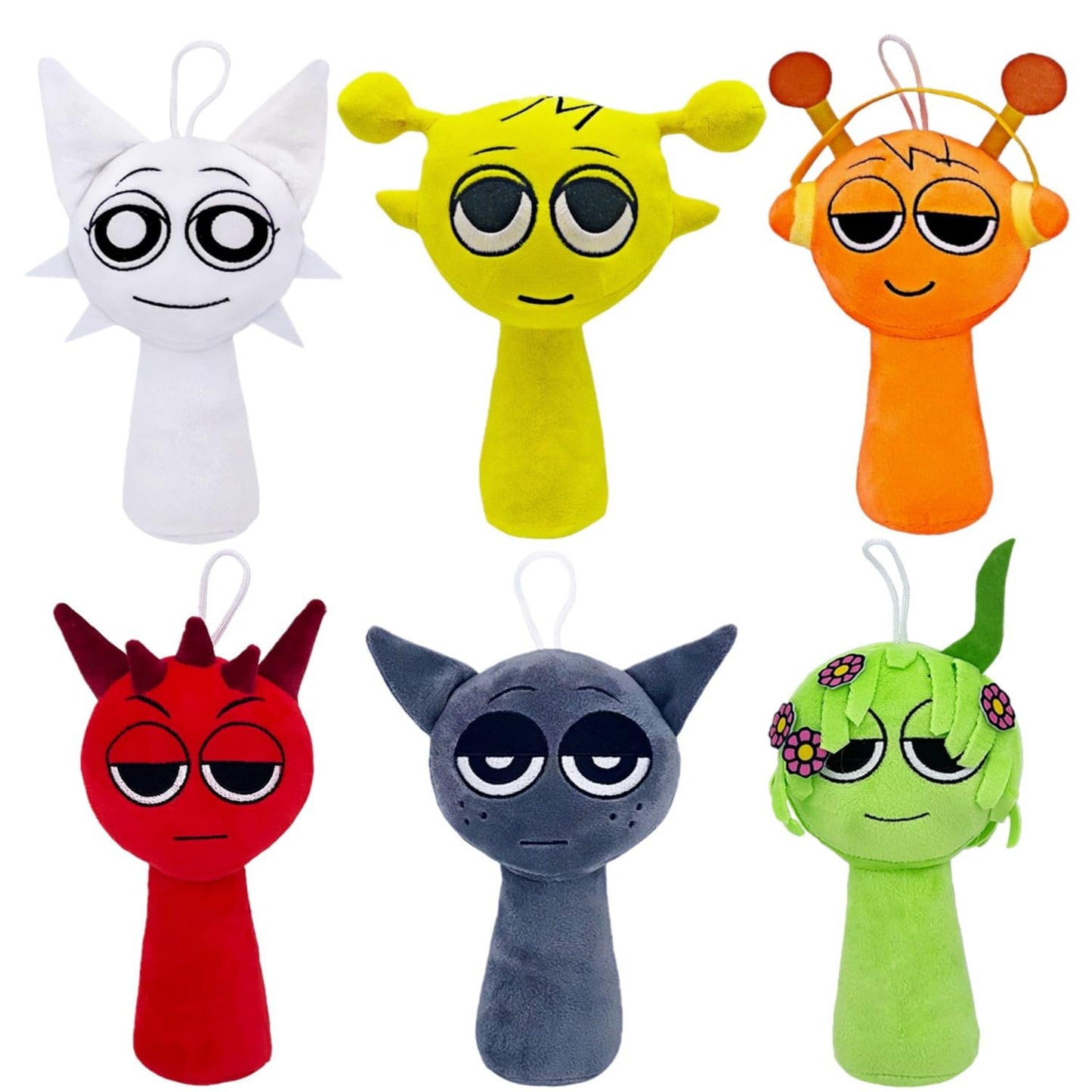 Fonaxere 2024 Sprunki Plush Toys, 8'' Sprunky Wenda Oren Plushies, Sprunki Simon Gray Stuffed Toys Dolls Gifts For Birthday Chri